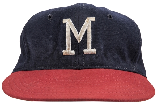 1962 Warren Spahn Game Used Milwaukee Braves Cap (MEARS & Spahn Family LOA)